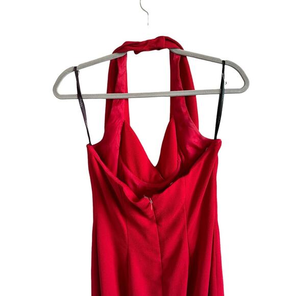 Nicole Miller Women's 10 Red Sexy Sleeveless Zip Up Halter Neck Mini Dress - Picture 1 of 8
